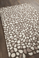Chandra Inhabit INH-21618 Charcoal and Grey and White rug, angled side view