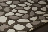Chandra Inhabit INH-21618 Charcoal and Grey and White rug, side detail view