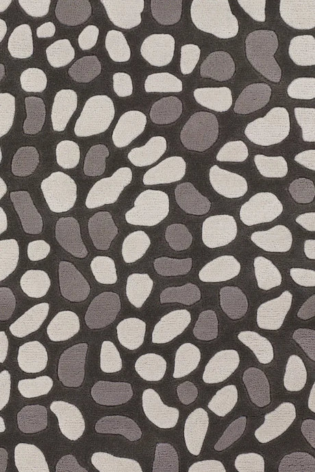 Chandra Inhabit INH-21618 Charcoal and Grey and White rug, texture close-up