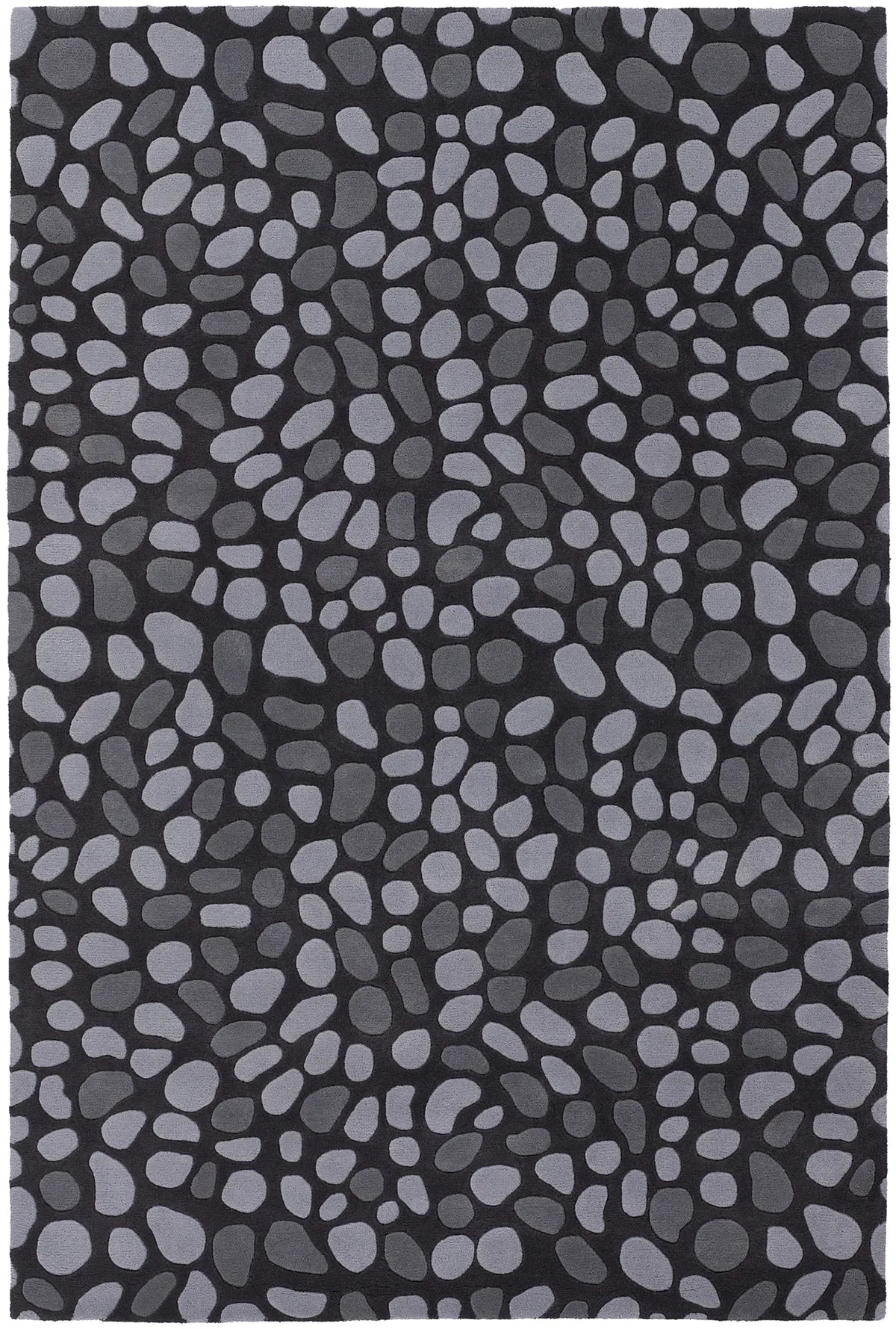 Chandra Inhabit INH-21619 Charcoal and Grey rug, flat view