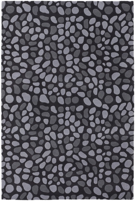 Chandra Inhabit INH-21619 Charcoal and Grey rug, flat view