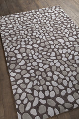 Chandra Inhabit INH-21619 Charcoal and Grey rug, angled side view