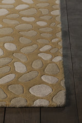 Chandra Inhabit INH-21620 Gold and Taupe rug, corner detail