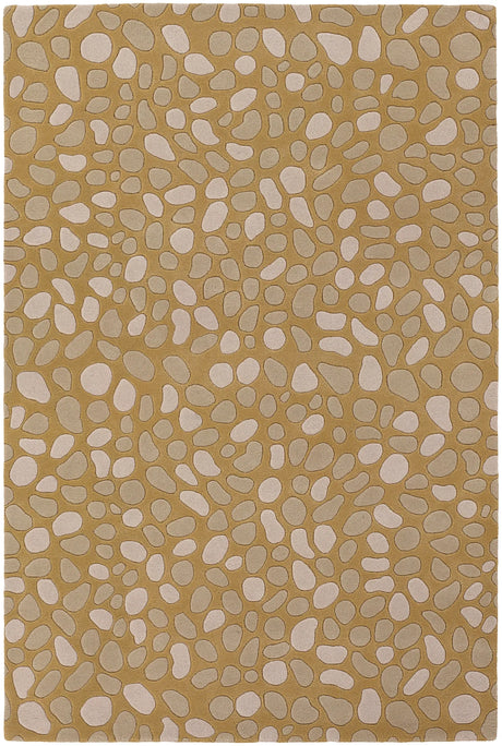 Chandra Inhabit INH-21620 Gold and Taupe rug, flat view