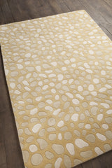 Chandra Inhabit INH-21620 Gold and Taupe rug, angled side view