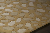 Chandra Inhabit INH-21620 Gold and Taupe rug, side detail view