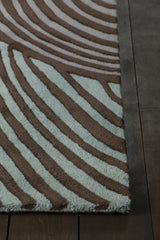 Chandra Inhabit INH-21622 Brown and Blue rug, corner detail