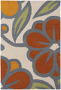 Chandra Inhabit INH-21625 Grey and Orange and White and Green and Rust rug, flat view