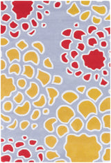 Chandra Inhabit INH-21628 Grey and Gold and Red and White rug, flat view