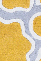 Chandra Inhabit INH-21628 Grey and Gold and Red and White rug, texture close-up