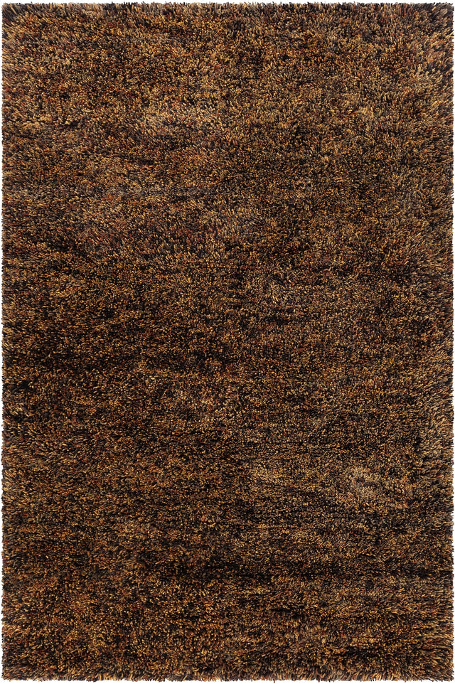 Chandra Izzie IZZ-45301 Brown and Yellow and Charcoal rug, flat view