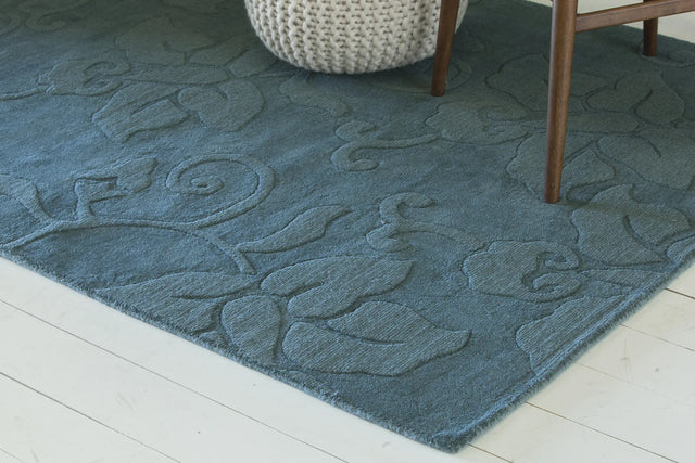 Chandra Jaipur JAI-18901 Blue rug, shown in a styled room setting