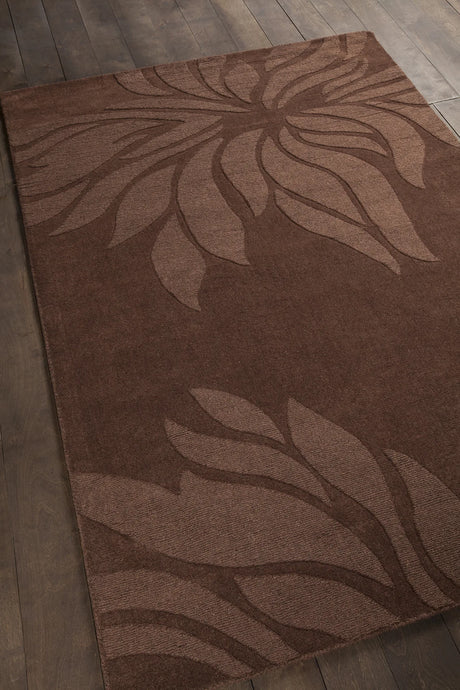 Chandra Jaipur JAI-18904 Brown rug, angled side view