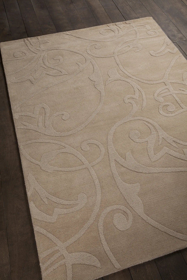 Chandra Jaipur JAI-18905 Beige rug, angled side view