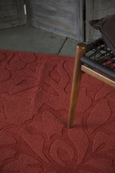 Chandra Jaipur JAI-18908 Red rug, shown in a styled room setting