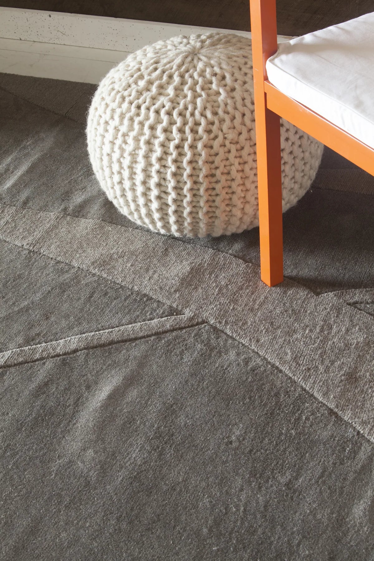 Chandra Jaipur JAI-18909 Grey rug, texture close-up