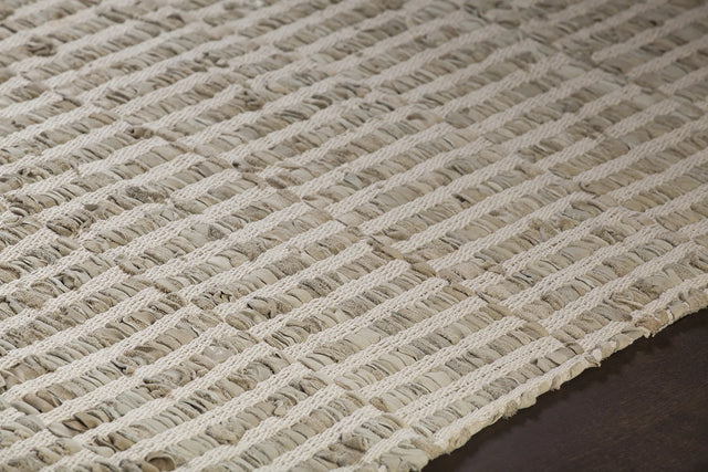 Chandra Jazz JAZ-17001 Grey and Tan rug, side detail view