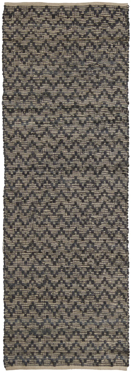 Chandra Jazz JAZ-17002 Tan and Grey runner rug, flat view
