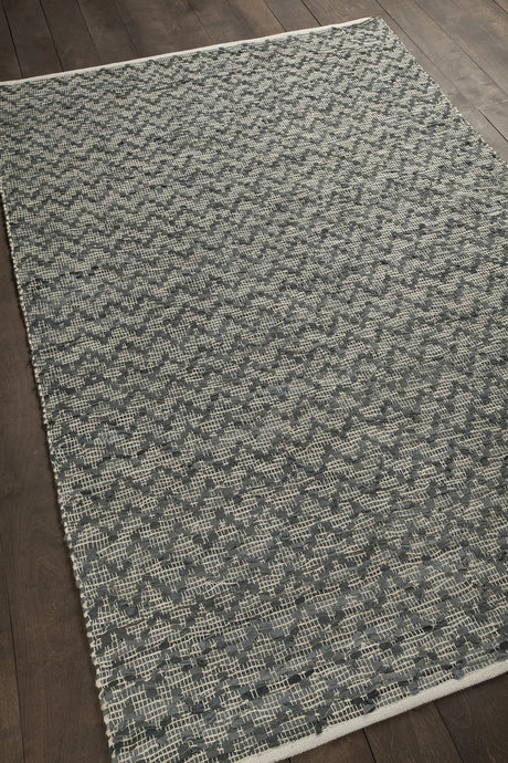 Chandra Jazz JAZ-17002 Tan and Grey rug, angled side view