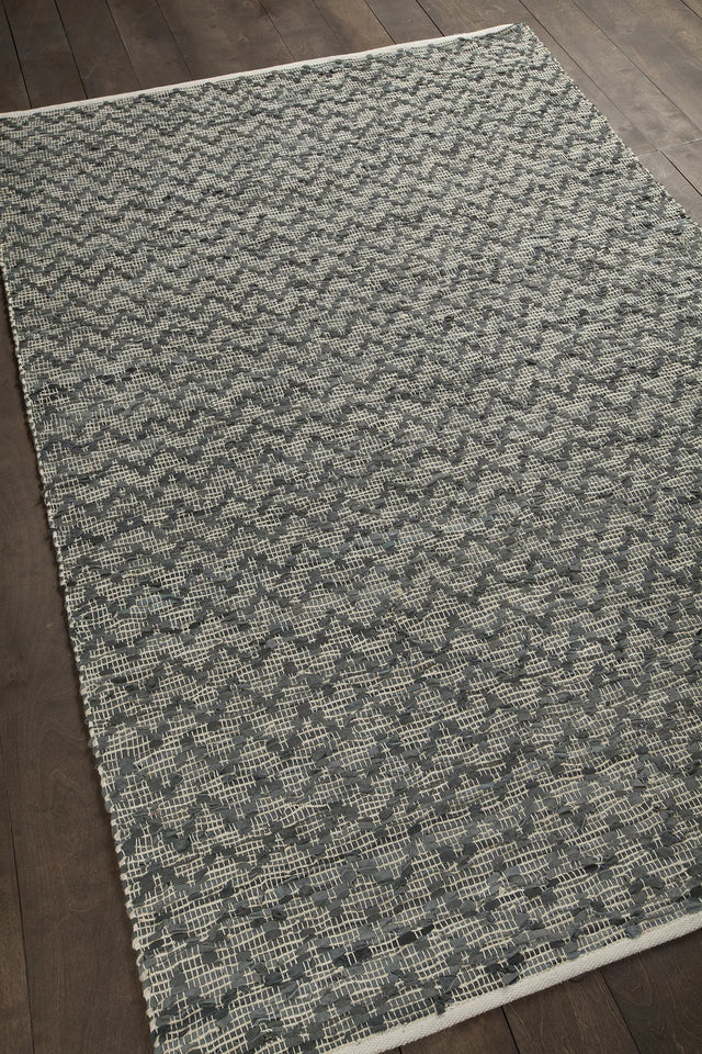 Chandra Jazz JAZ-17002 Tan and Grey rug, angled side view
