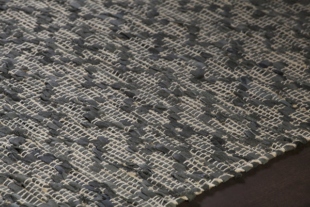 Chandra Jazz JAZ-17002 Tan and Grey rug, side detail view