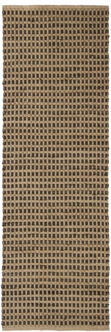 Chandra Jazz JAZ-17003 Tan and Black runner rug, flat view