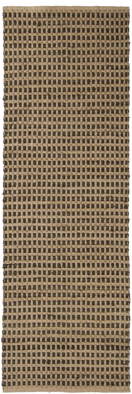Chandra Jazz JAZ-17003 Tan and Black runner rug, flat view