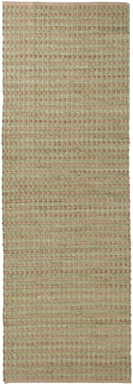 Chandra Jazz JAZ-17004 Tan and Green runner rug, flat view