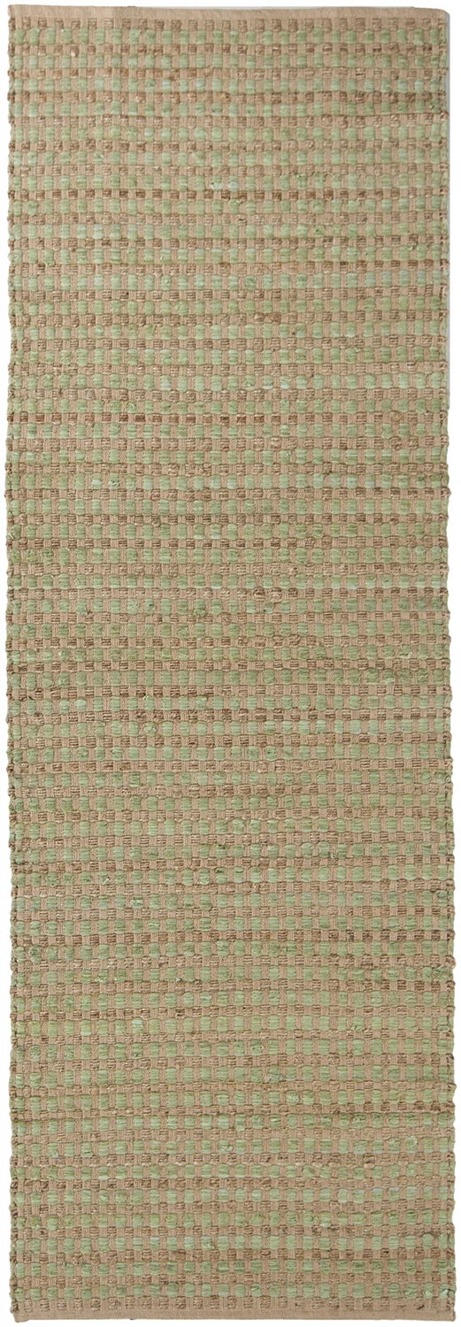 Chandra Jazz JAZ-17004 Tan and Green runner rug, flat view