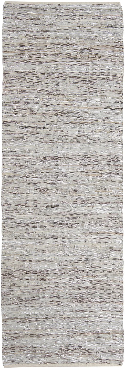 Chandra Jazz JAZ-17005 Silver and Grey and Tan runner rug, flat view