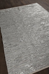 Chandra Jazz JAZ-17005 Silver and Grey and Tan rug, angled side view