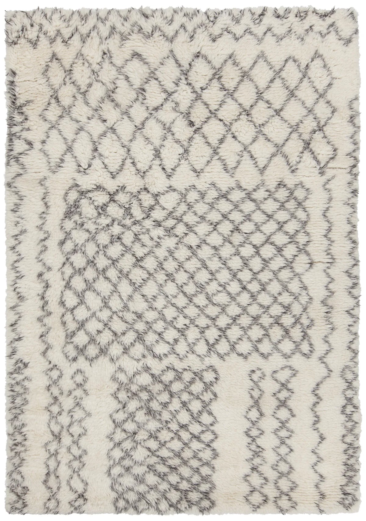 Chandra Jeri JER-44300 White and Grey rug, flat view