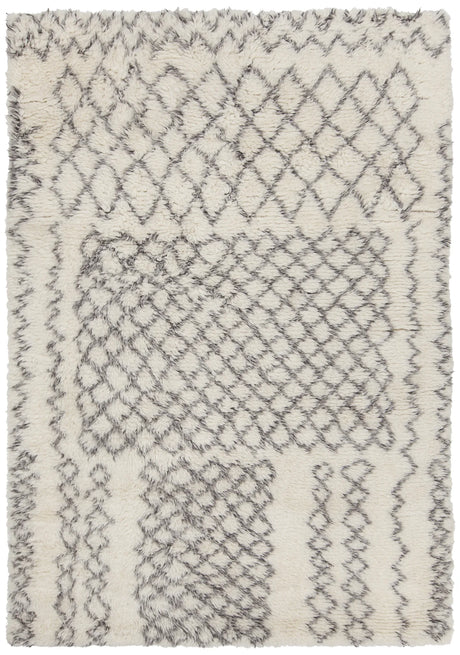 Chandra Jeri JER-44300 White and Grey rug, flat view