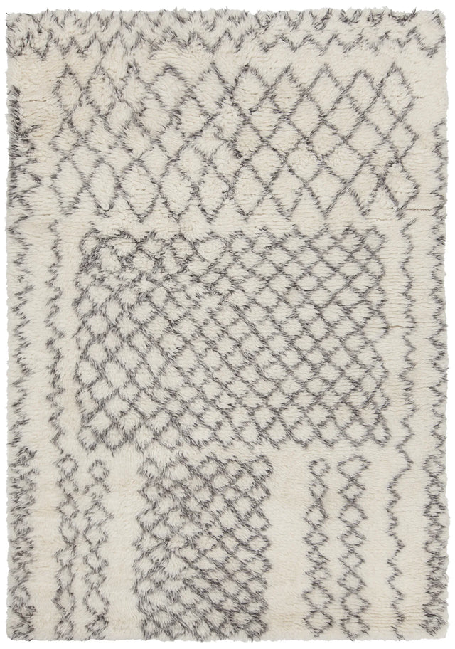 Chandra Jeri JER-44300 White and Grey rug, flat view