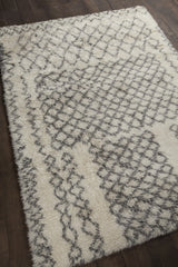 Chandra Jeri JER-44300 White and Grey rug, angled side view
