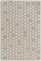 Chandra Jessica Swift JES-28900 Taupe and Cream and Teal rug, flat view