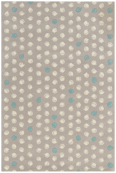 Chandra Jessica Swift JES-28900 Taupe and Cream and Teal rug, flat view