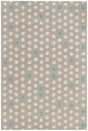 Chandra Jessica Swift JES-28900 Taupe and Cream and Teal rug, flat view
