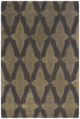 Chandra Jessica Swift JES-28901 Charcoal and Grey and Gold rug, flat view