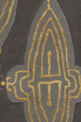 Chandra Jessica Swift JES-28901 Charcoal and Grey and Gold rug, texture close-up