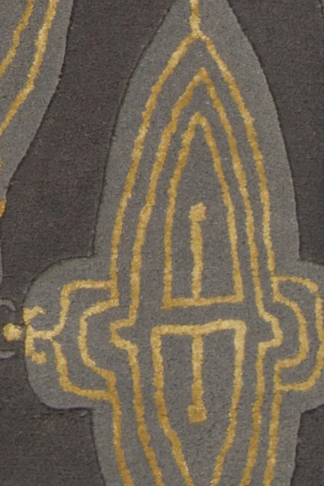 Chandra Jessica Swift JES-28901 Charcoal and Grey and Gold rug, texture close-up