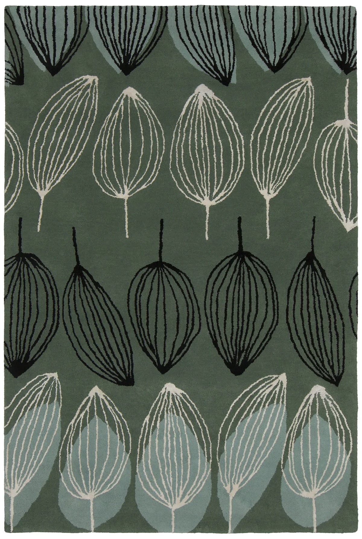 Chandra Jessica Swift JES-28903 Blue and White and Black rug, flat view