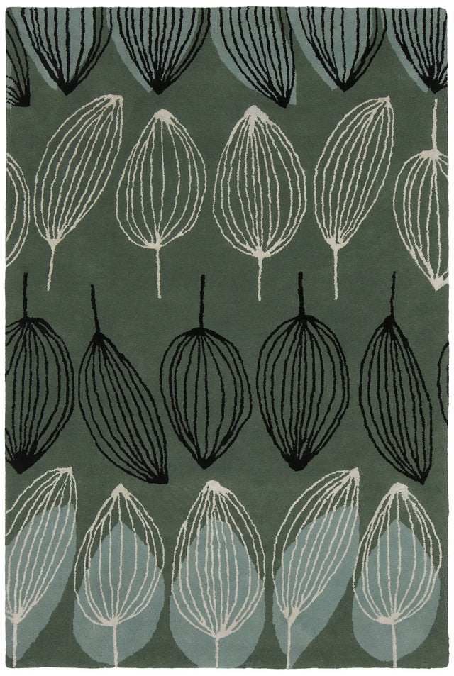 Chandra Jessica Swift JES-28903 Blue and White and Black rug, flat view
