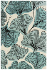 Chandra Jessica Swift JES-28905 White and Black and Teal rug, flat view