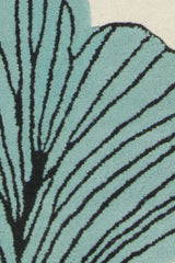 Chandra Jessica Swift JES-28905 White and Black and Teal rug, texture close-up