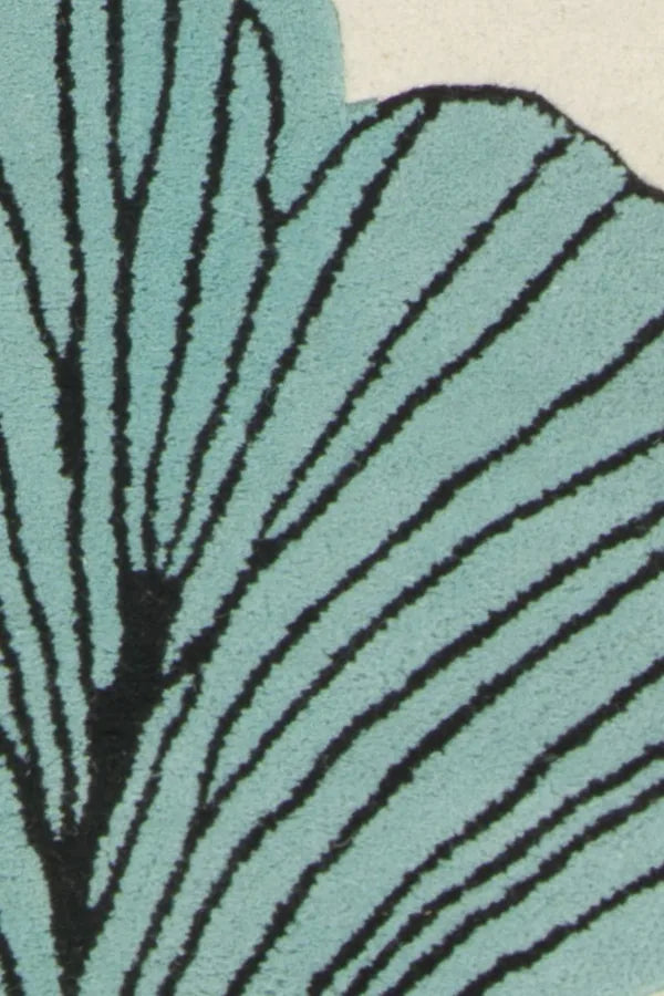 Chandra Jessica Swift JES-28905 White and Black and Teal rug, texture close-up