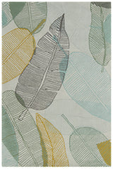 Chandra Jessica Swift JES-28908 Grey and Brown and Yellow and Blue and White rug, flat view