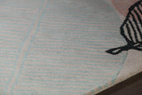 Chandra Jessica Swift JES-28909 Grey and Pink and Blue and Yellow and Black rug, side detail view