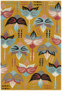 Chandra Jessica Swift JES-28910 Gold and Blue and Black and Pink and Cream and Grey rug, flat view