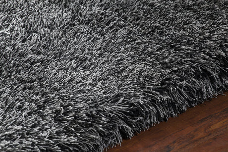 Chandra Joni JON-39302 Silver and Black rug, side detail view